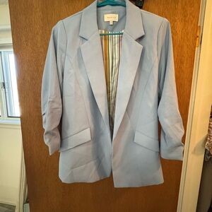 Skies Are Blue Pastel Light Blue Women's Tailored Blazer
